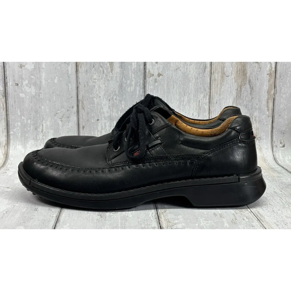 ECCO Men's Black Leather Oxford Lace Up Comfort Shoes EU 45 US 11-11.5